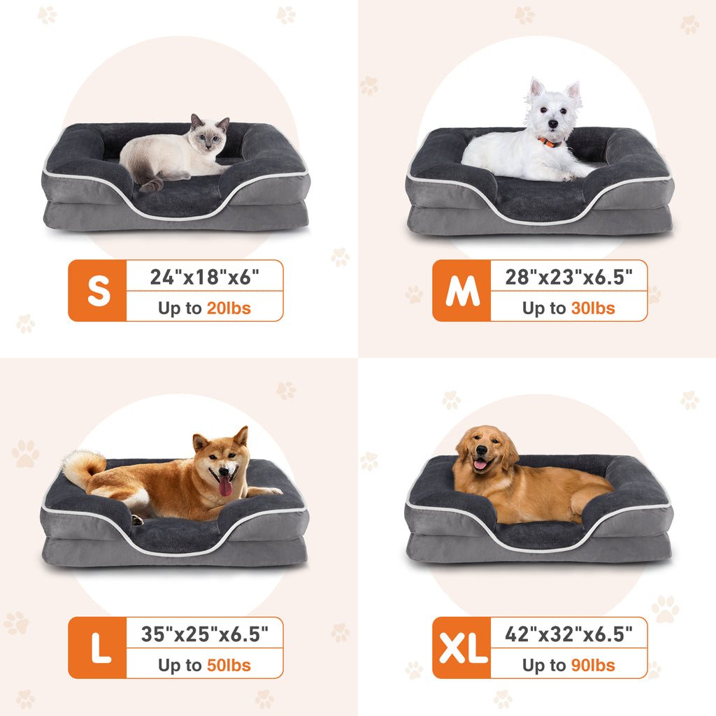 Legowisko z pianki memory foam dla małych psów i kotów, z zdejmowanym pokrowcem nadającym się do prania, antypoślizgową podstawą i wodoodporną wyściółką