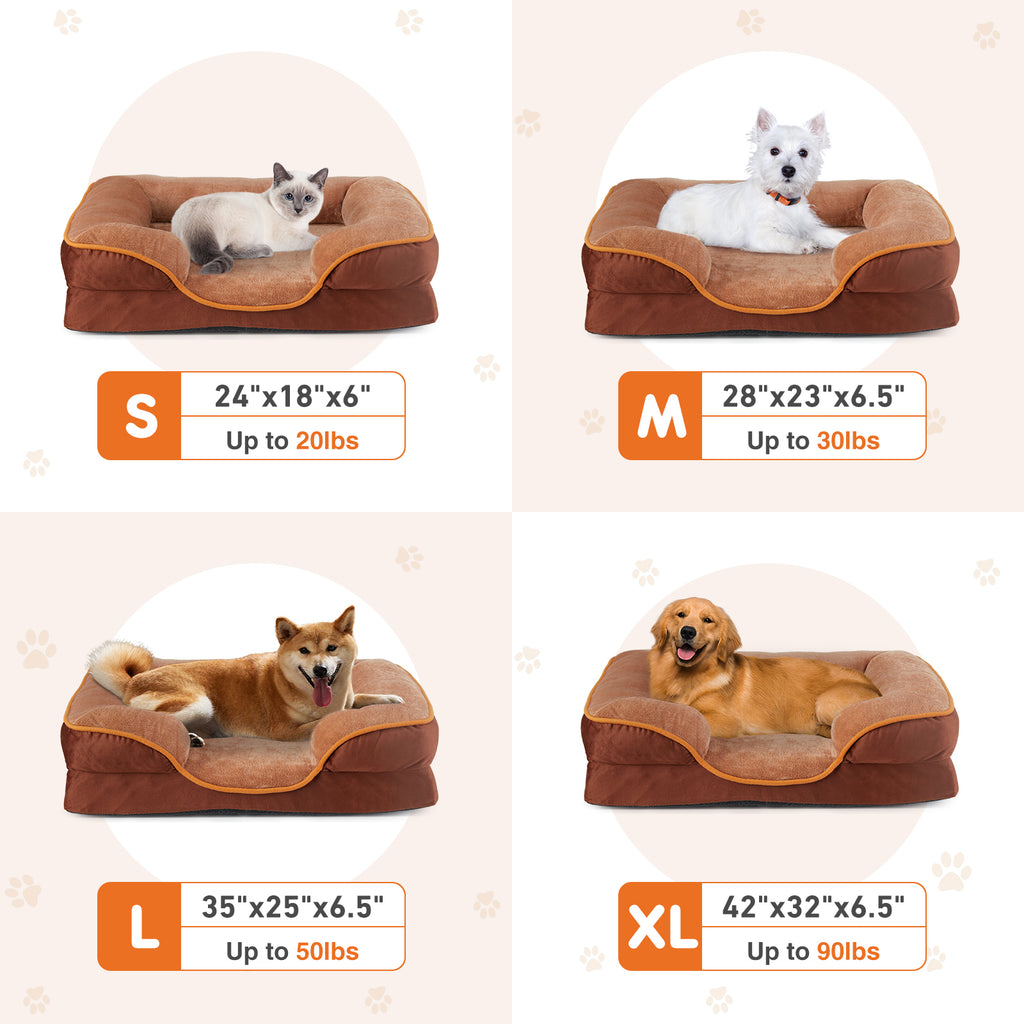 Legowisko z pianki memory foam dla małych psów i kotów, z zdejmowanym pokrowcem nadającym się do prania, antypoślizgową podstawą i wodoodporną wyściółką
