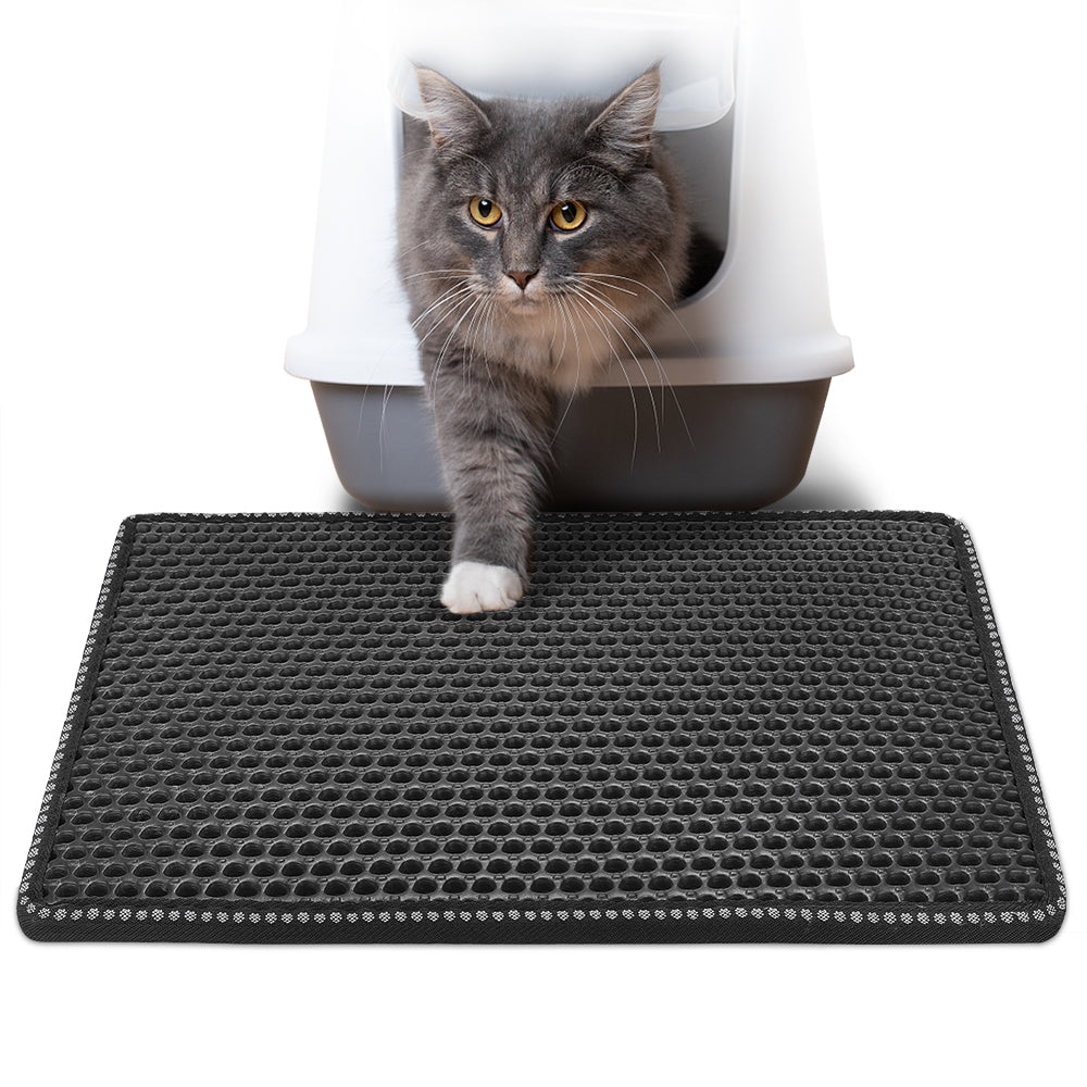 Podkładka do kuwety z podwójnym wzorem ziaren ryżu, mata do czyszczenia kuwety, mata pod kuwetę, mata filtrująca chroniąca przed rozpryskami