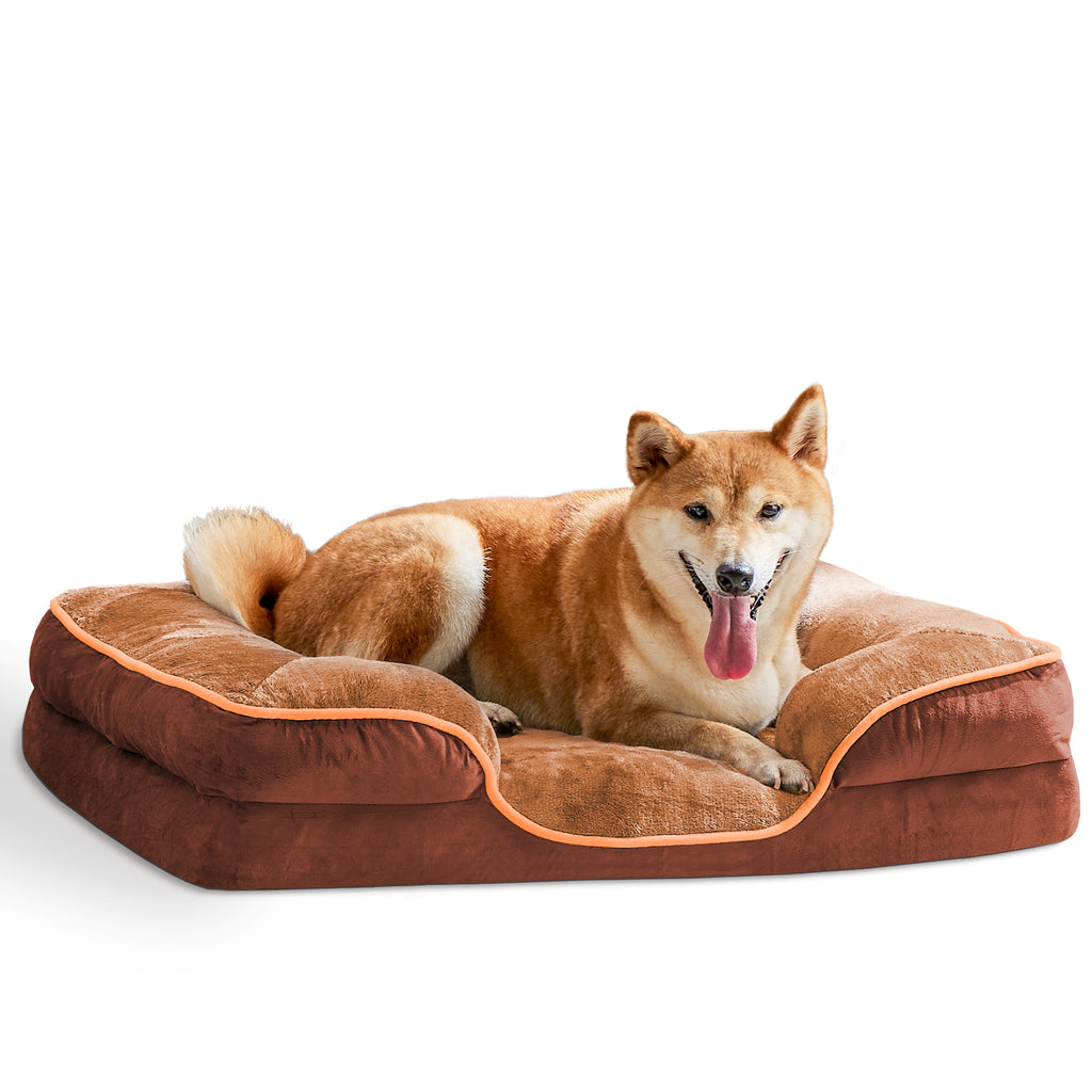 Legowisko z pianki memory foam dla małych psów i kotów, z zdejmowanym pokrowcem nadającym się do prania, antypoślizgową podstawą i wodoodporną wyściółką