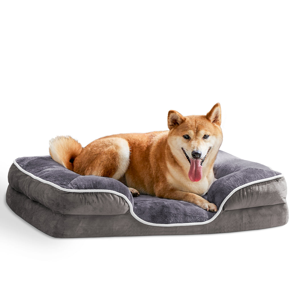 Legowisko z pianki memory foam dla małych psów i kotów, z zdejmowanym pokrowcem nadającym się do prania, antypoślizgową podstawą i wodoodporną wyściółką