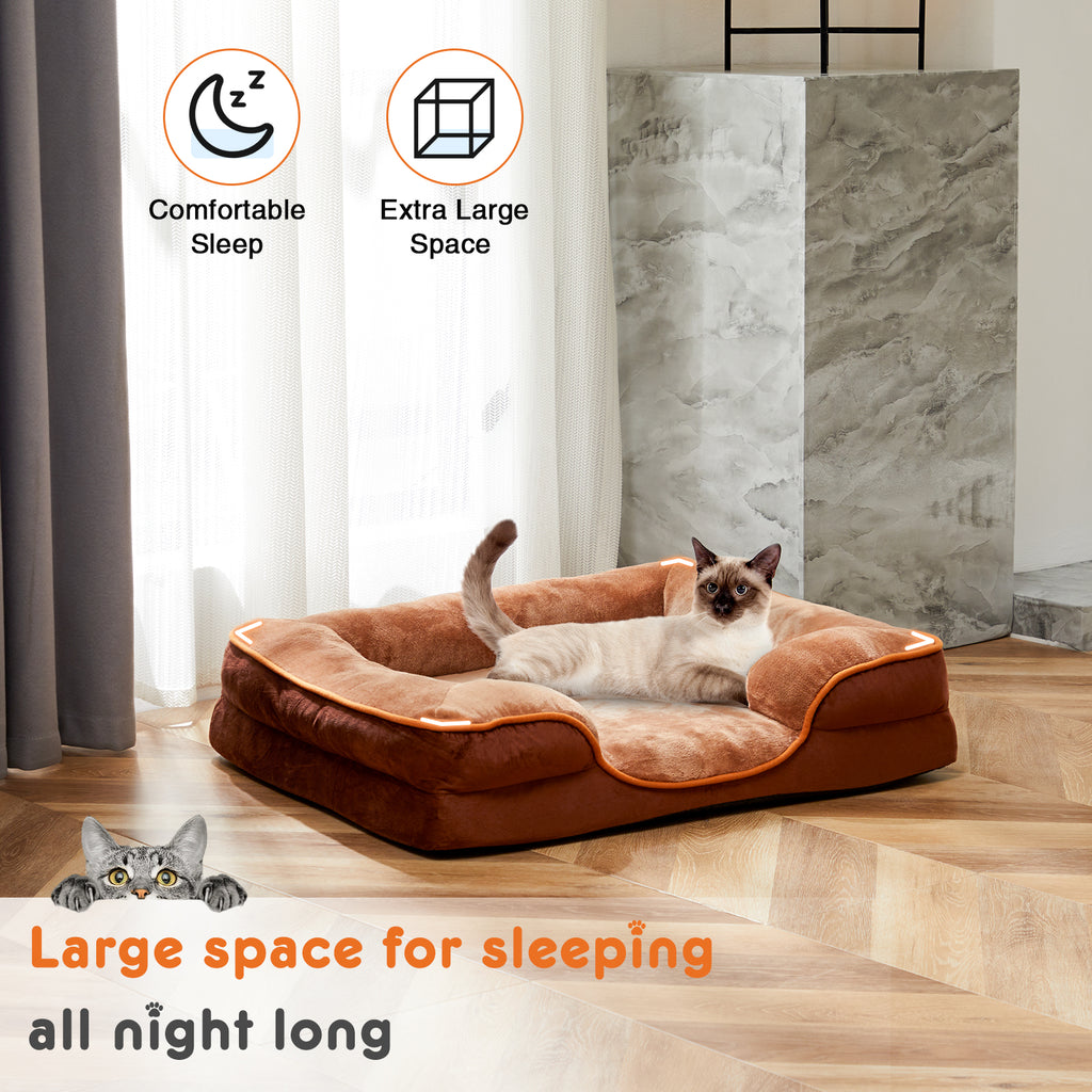 Legowisko z pianki memory foam dla małych psów i kotów, z zdejmowanym pokrowcem nadającym się do prania, antypoślizgową podstawą i wodoodporną wyściółką